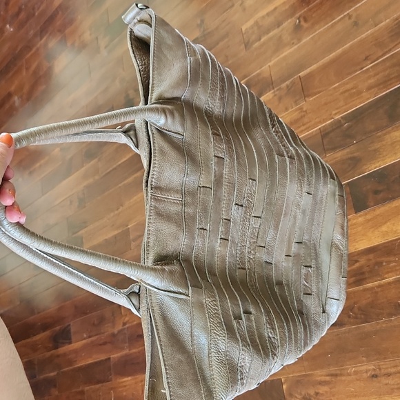 Anthopologie MONSERAT DE LUCCA Leather Tote Purse Taupe Boho large patchwork‎ - Picture 14 of 14